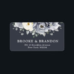 Silver Grey Ivory Floral Winter Rustic Wedding Lab Label<br><div class="desc">Elegant floral winter wedding address label features elegant grey ,  ivory and silver watercolor flower bouquet frosty-hued greenery. Please contact me for any help in customisation or if you need any other product with this design.</div>