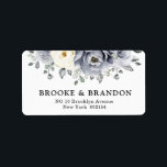 Silver Grey Ivory Floral Winter Rustic Wedding Label<br><div class="desc">Elegant floral winter wedding address label features elegant grey ,  ivory and silver watercolor flower bouquet frosty-hued greenery. Please contact me for any help in customisation or if you need any other product with this design.</div>