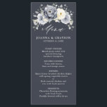Silver Grey Ivory Floral Winter Rustic Wedding Men Menu<br><div class="desc">Elegant floral winter wedding menu features elegant grey ,  ivory and silver watercolor flower bouquet frosty-hued greenery. Please contact me for any help in customisation or if you need any other product with this design.</div>