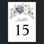 Silver Grey Ivory Floral Winter Rustic Wedding Table Number<br><div class="desc">Elegant floral winter wedding table number features elegant grey ,  ivory and silver watercolor flower bouquet frosty-hued greenery. Please contact me for any help in customisation or if you need any other product with this design.</div>