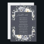 Silver Grey Ivory Floral Winter Seating Chart Invi Invitation<br><div class="desc">Elegant floral winter wedding seating chart features elegant grey ,  ivory and silver watercolor flower bouquet frosty-hued greenery. Please contact me for any help in customisation or if you need any other product with this design.</div>