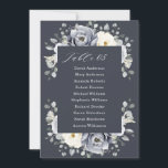 Silver Grey Ivory Floral Winter Seating Chart Invi Invitation<br><div class="desc">Elegant floral winter wedding seating chart features elegant grey ,  ivory and silver watercolor flower bouquet frosty-hued greenery. Please contact me for any help in customisation or if you need any other product with this design.</div>