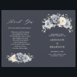 Silver Grey Ivory Floral Winter  Wedding Program<br><div class="desc">Elegant floral winter wedding program features elegant grey ,  ivory and silver watercolor flower bouquet frosty-hued greenery. Please contact me for any help in customisation or if you need any other product with this design.</div>