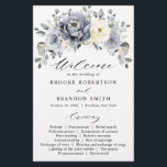 Silver Grey Ivory Floral Winter Wedding Program<br><div class="desc">Elegant floral winter wedding program card features elegant grey ,  ivory and silver watercolor flower bouquet frosty-hued greenery. Please contact me for any help in customisation or if you need any other product with this design.</div>