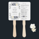 Silver Grey Ivory Floral Winter Wedding Program Hand Fan<br><div class="desc">Elegant floral winter wedding program hand fan features elegant grey ,  ivory and silver watercolor flower bouquet frosty-hued greenery. Please contact me for any help in customisation or if you need any other product with this design.</div>