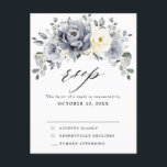 Silver Grey Ivory Floral Winter  Wedding RSVP Postcard<br><div class="desc">Elegant floral winter wedding RSVP postcard features elegant grey ,  ivory and silver watercolor flower bouquet frosty-hued greenery. Please contact me for any help in customisation or if you need any other product with this design.</div>