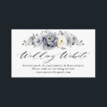 Silver Grey Ivory Floral Winter Wedding Website    Enclosure Card<br><div class="desc">Elegant floral winter wedding website details card features elegant grey ,  ivory and silver watercolor flower bouquet frosty-hued greenery. Please contact me for any help in customisation or if you need any other product with this design.</div>