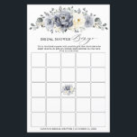 Silver Grey Ivory  Winter Boho Bridal Shower Bingo<br><div class="desc">Elegant floral winter bridal shower bingo features elegant grey ,  ivory and silver watercolor flower bouquet frosty-hued greenery. Please contact me for any help in customisation or if you need any other product with this design.</div>