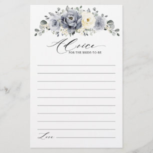 Silver Grey Ivory  Winter Bridal Shower Advice