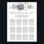 Silver Grey Ivory  Winter Wedding Seating Chart<br><div class="desc">Elegant floral winter wedding seating chart features elegant grey ,  ivory and silver watercolor flower bouquet frosty-hued greenery. Please contact me for any help in customisation or if you need any other product with this design.</div>