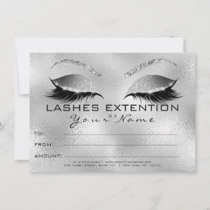 Silver Grey Lashes Beauty Makeup Certificate Gift