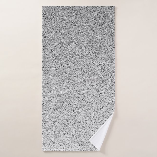 Silver grey light glitter sparkles bath towel (Bath Towel)