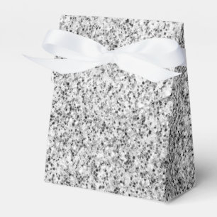 Silver grey light glitter sparkles favour box