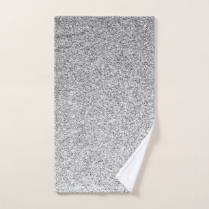 Silver grey light glitter sparkles hand towel
