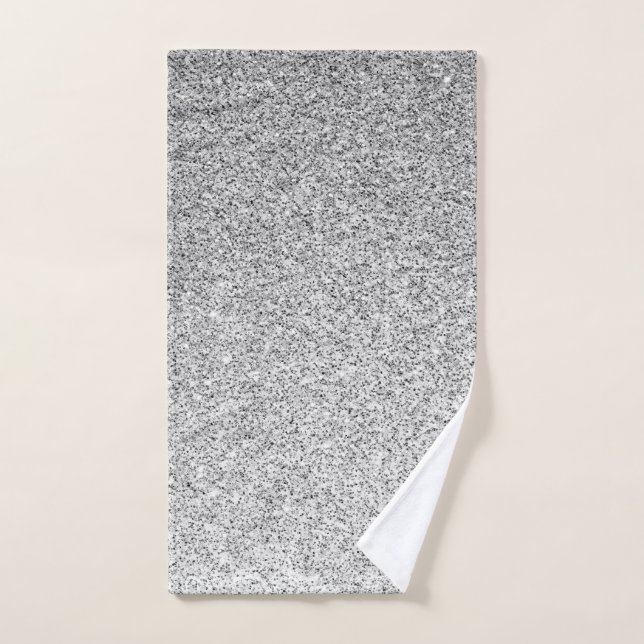 Silver grey light glitter sparkles hand towel (Hand Towel)