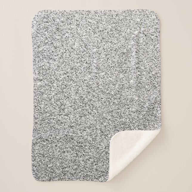 Silver grey light glitter sparkles sherpa blanket (Front)