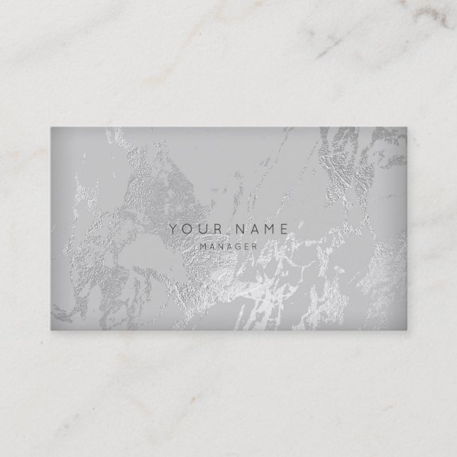 Silver Grey Marble Appointment Card (Front)