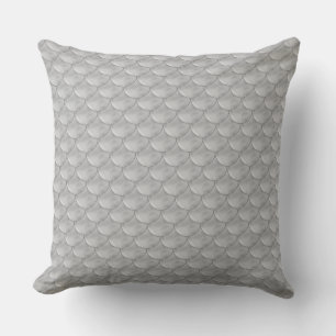 Silver Grey Mermaid Fish Scale Pattern Cushion