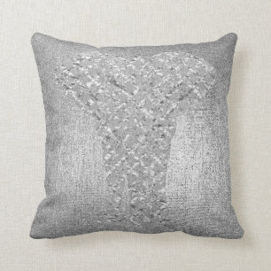 Silver Grey Metallic Black Animal Elephant LUXURY Cushion