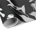 Silver Grey Metallic Hummingbird Flowers Black Wrapping Paper<br><div class="desc">Glam and Chic Contemporary Abstract Wrapping Paper
Can be e beautiful decor for many events like wedding,  anniversary,  birthday,  graduations,  new home,  corporate,  birdal shower,   etc
florenceK design</div>