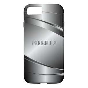 Silver Grey Metallic Look-Stainless Steel Pattern Case-Mate iPhone Case