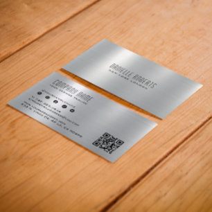 Silver Grey Metallic Stainless Steel Texture  Business Card