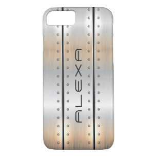 Silver-grey metallic texture geometric design iPhone 8/7 case