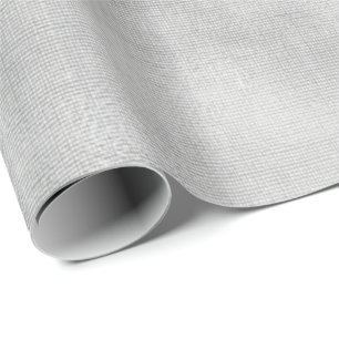 Silver Grey Minimal Linen Textile Burlap Canva Wrapping Paper