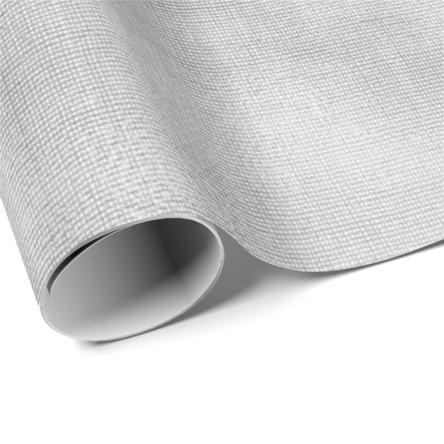 Silver Grey Minimal Linen Textile Burlap Canva Wrapping Paper (Roll Corner)