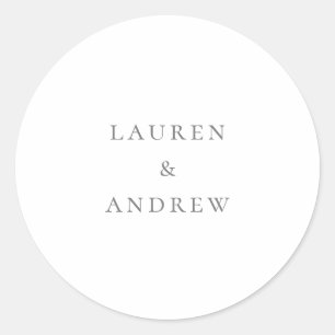 Silver Grey Minimalist Sticker Envelope Seals