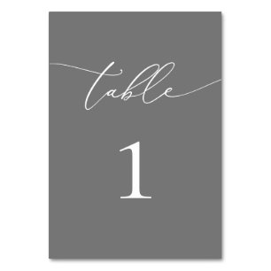 Silver Grey Minimalist Table Number