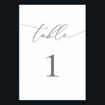 Silver Grey Minimalist Table Number<br><div class="desc">Beautiful,  elegant,  modern and minimalist,  table number card. Fully customisable. **PLEASE NOTE: To order,  simply adjust your table number and add each number to your cart separately. Then check out once you are finished.</div>