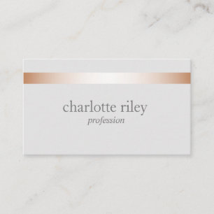Silver Grey Modern Rose Gold Striped Stylish Business Card