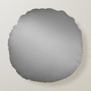 Silver Grey Monochrome ombre moonlight Round Cushion