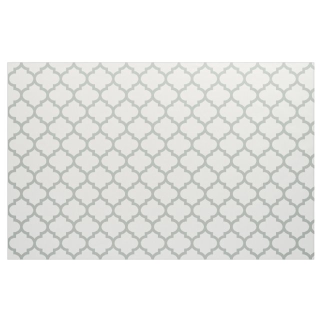 Silver Grey Moroccan Trellis Pattern Fabric (Yard)