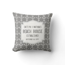 Silver Grey Nautical Theme with Anchors A03B