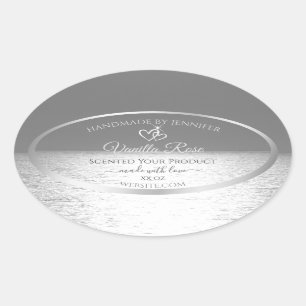 Silver Grey Ocean Sunset Product Packaging Labels