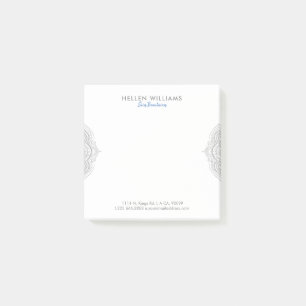 Silver Grey Ornate Mandala Post-it Notes