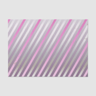 Silver, Grey, Pink Diagonal Stripe Tissue Paper