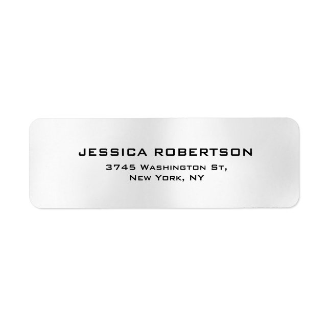 Silver Grey Plain Elegant Modern Trendy Return Address Label (Front)