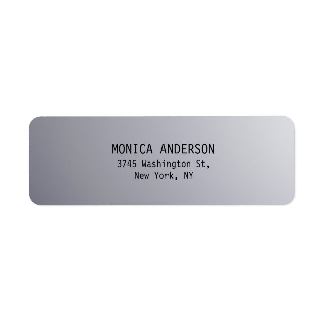 Silver Grey Plain Modern Return Address Label (Front)