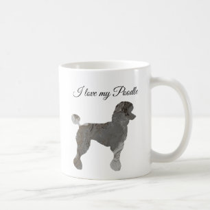 Silver Grey Poodle Love Coffee Mug Customise