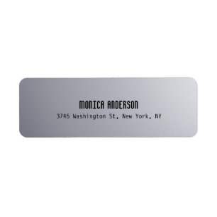Silver Grey Professional Return Address Label