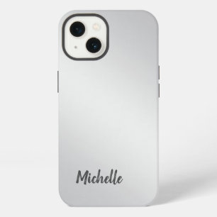 Silver Grey Professional Unique Add Own Name iPhone 13 Case