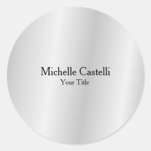 Silver Grey Professional Unique Classical Simple Classic Round Sticker