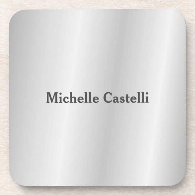 Silver Grey Professional Unique Classical Simple Coaster (Front)