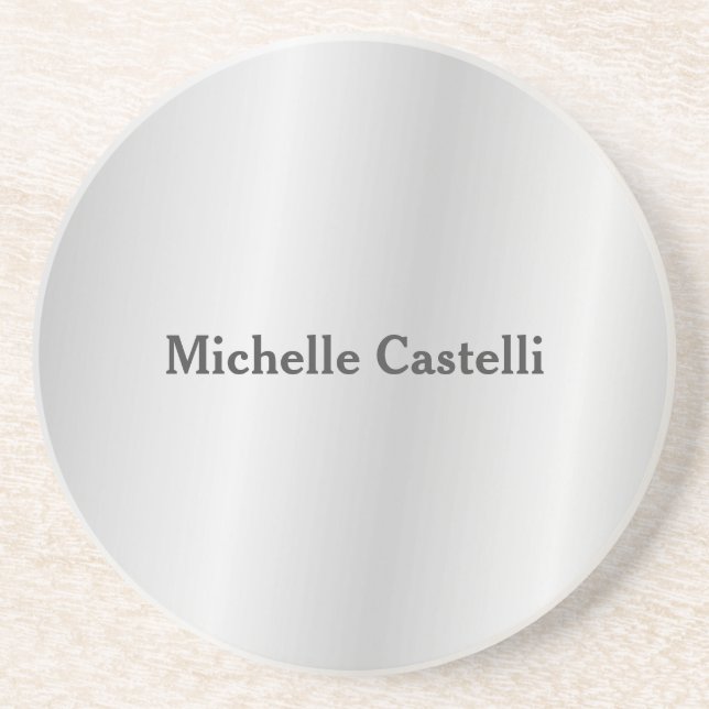 Silver Grey Professional Unique Classical Simple Coaster (Front)