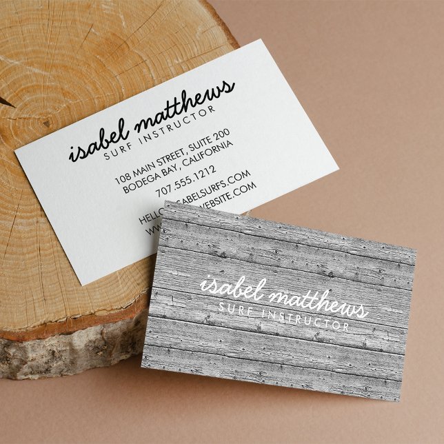 Silver Grey Reclaimed Wood Business Card (Creator Uploaded)