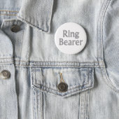 Silver Grey Ring Bearer Wedding Button (In Situ)