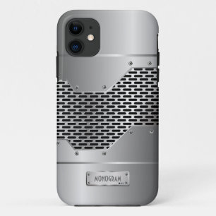 Silver Grey Shiny Metallic Look Pattern iPhone 11 Case